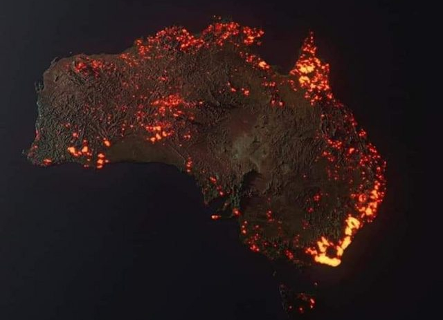 NASA image of Australia on Fire